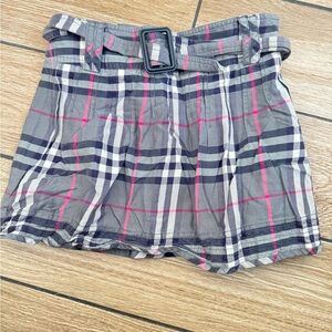 Burberry Gray Plaid Kids Skirt
